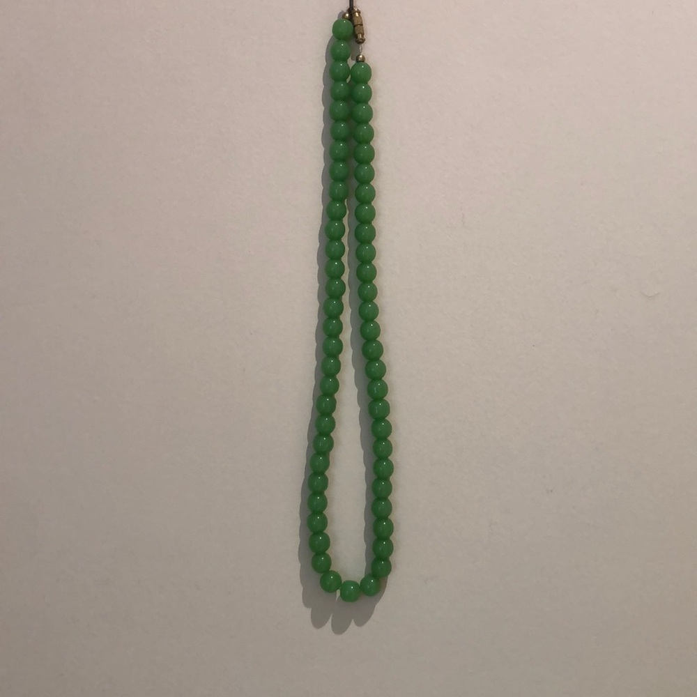 Jade glass bead necklace